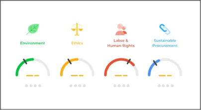 EcoVadis Dashboard Image of Four Key Themes